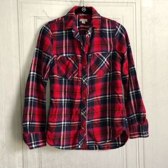Red Plaid Flannel Shirt - Picture 2 of 4